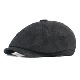 Newsboy Caps for Men Peaky Blinders Hat Mens Caps Flat Boys Flat Cap Cotton Newsboy Cap Adjustable Cabbie for Men Tweed Flat Caps Men for Men Boy Autumn Winter Dark Grey